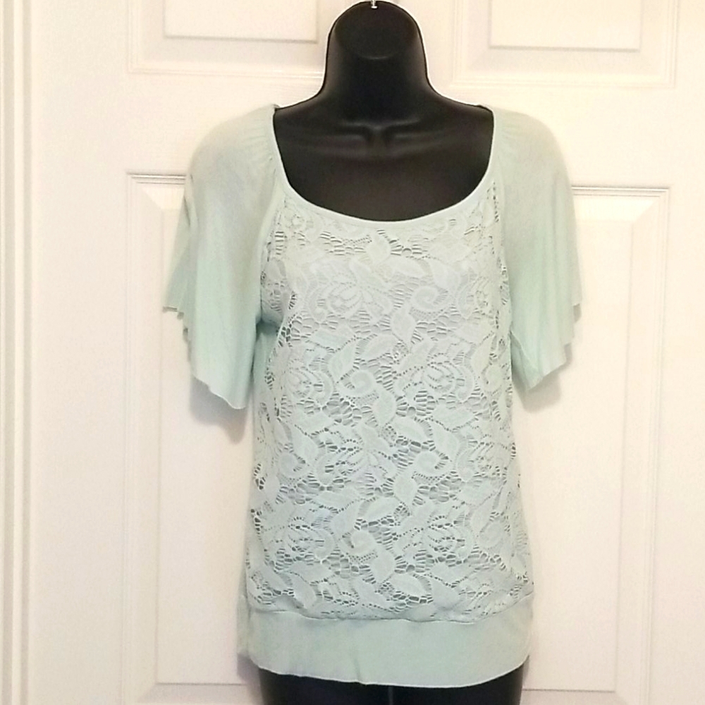 Mint lace top
